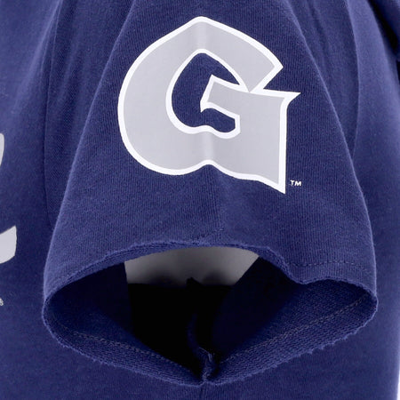 MITCHELL &amp; NESS Felpa Leggera Cappuccio Manica Corta Uomo Ncaa Game Day French Terry Hoodie Geohoy Navy da uomo