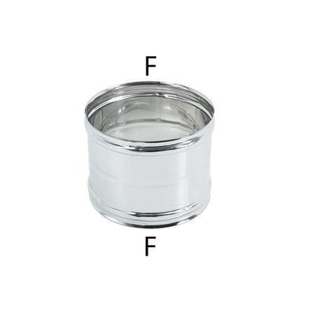 Manicotto FF da 160mm giunzione raccordo a doppio bicchiere inox AISI 304