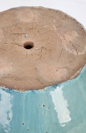 Vasi "Quang" struttura tonda in terracotta smaltata per esterno set da 2