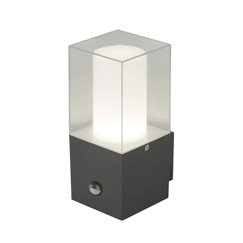 Applique Granada Alluminio Grigio Policarbonato Trasparente 1 Luce E27