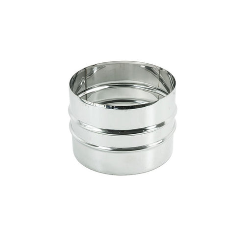 Manicotto MM da 200mm giunzione raccordo a doppio bicchiere inox AISI 304