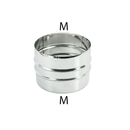 Manicotto MM da 200mm giunzione raccordo a doppio bicchiere inox AISI 304