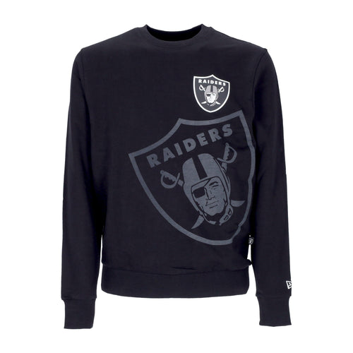 NEW ERA Felpa Leggera Girocollo Uomo Nfl Washed Pack Graphic Crewneck Lasrai Black da uomo