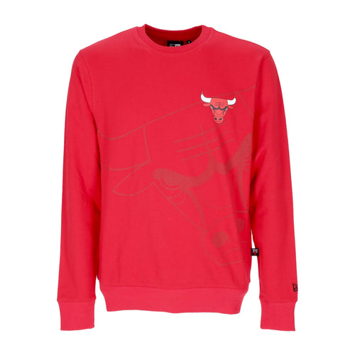 NEW ERA Felpa Leggera Girocollo Uomo Nba Washed Pack Graphic Crewneck Chibul Front Door Red da uomo