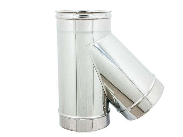 Raccordo inox a Y braga a 135° MF da 180mm codino M AISI 304