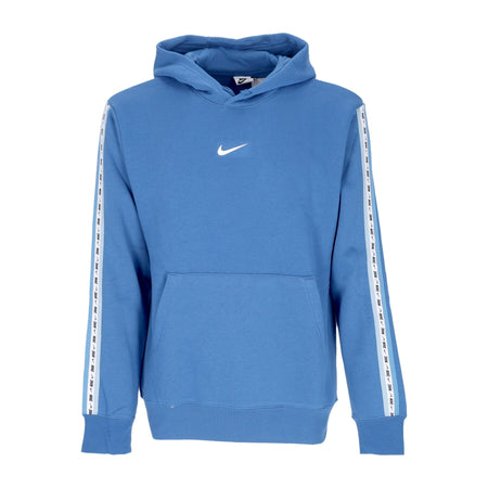 Nike Felpa Cappuccio Uomo Sportswear Repeat Fleece Hoodie Bb Dk Marina Blue/dutch Blue/white da uomo