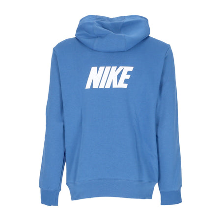 Nike Felpa Cappuccio Uomo Sportswear Repeat Fleece Hoodie Bb Dk Marina Blue/dutch Blue/white da uomo