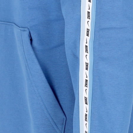 Nike Felpa Cappuccio Uomo Sportswear Repeat Fleece Hoodie Bb Dk Marina Blue/dutch Blue/white da uomo