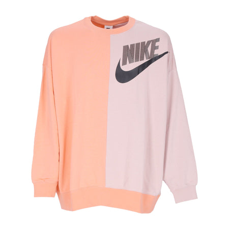 Nike Felpa Leggera Girocollo Donna Sportswear Fleece Over-oversized Crew Dance Crimson Bliss/pink Oxford da donna