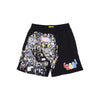 MARKET Pantalone Corto Tuta Felpato Uomo World Basketball Game Sweatshorts X Smiley Black da uomo