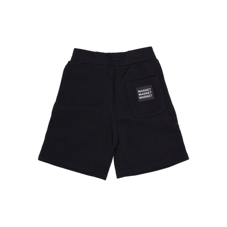 MARKET Pantalone Corto Tuta Felpato Uomo Good and Evil Sweatshorts X Smiley Black da uomo