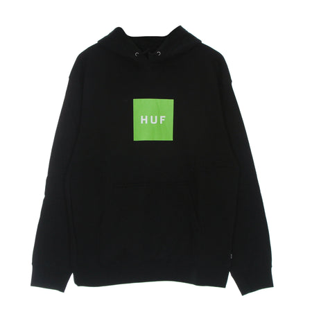 HUF Felpa Cappuccio Uomo Essentials Box Logo P/o Hoodie Black da uomo