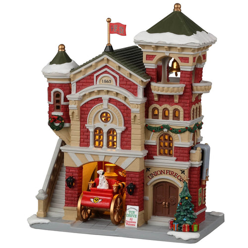 Stazione Pompieri, edificio luminoso per villaggio di Natale in Porcellana‎
