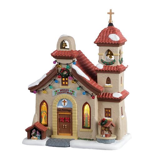 Parrocchia di San Santiago, edificio luminoso per villaggio di Natale in Porcellana‎