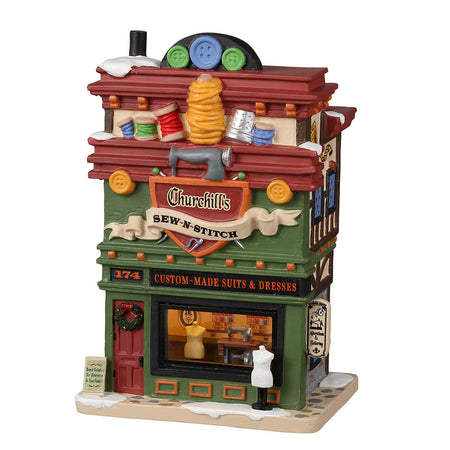 Sartoria Churchill's , edificio luminoso per villaggio di Natale in Porcellana‎