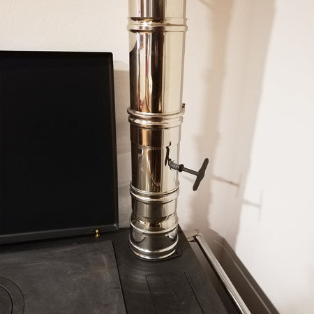 Manicotto MF inox AISI 304 da 140mm con valvola manuale