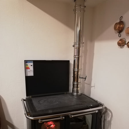 Manicotto MF inox AISI 304 da 150mm con valvola manuale