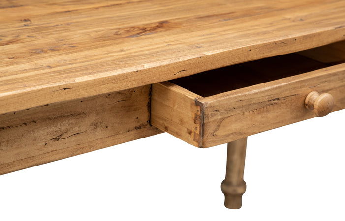 Biscottini Tavolo fisso Country in legno massello di tiglio. Made in Italy rettangolare