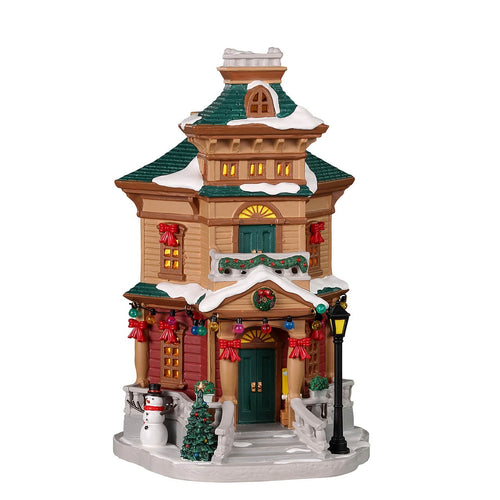 Residenza all'angolo, edificio luminoso per villaggio di Natale in Porcellana‎