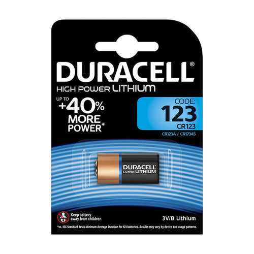 DURACELL CR123 BLISTER 1 BATTERIA - master carton da 10 blister