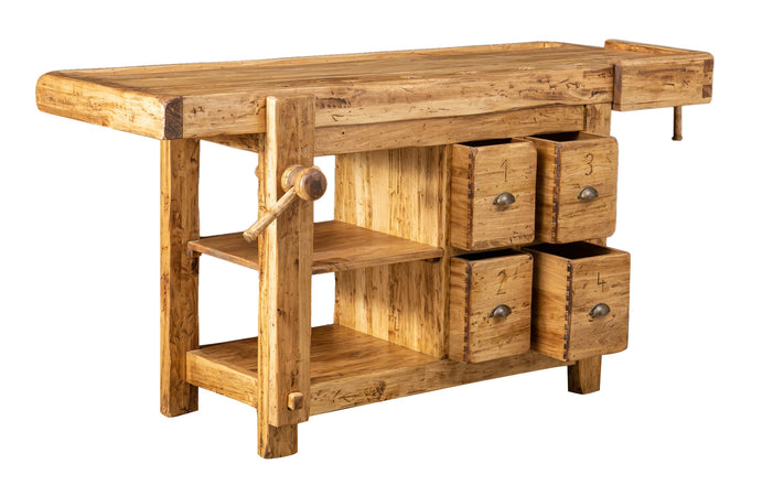 Biscottini Biscottini Banco da Lavoro Country 184x74x92 Legno Tiglio Massello Italy