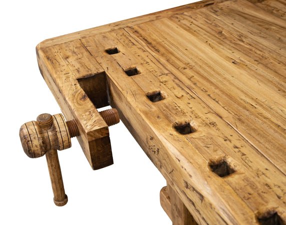 Biscottini Biscottini Banco da lavoro Country legno massello tiglio 194x84x90 naturale