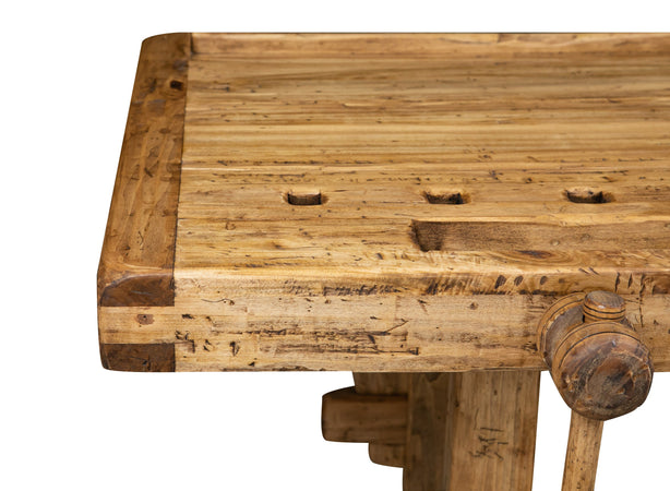 Biscottini Biscottini Banco da lavoro Country legno massello tiglio 194x84x90 naturale