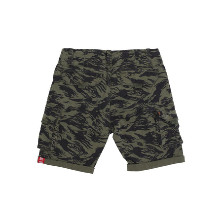 ALPHA INDUSTRIES Pantalone Corto Uomo Crew Short Camo Brushstroke Green da uomo