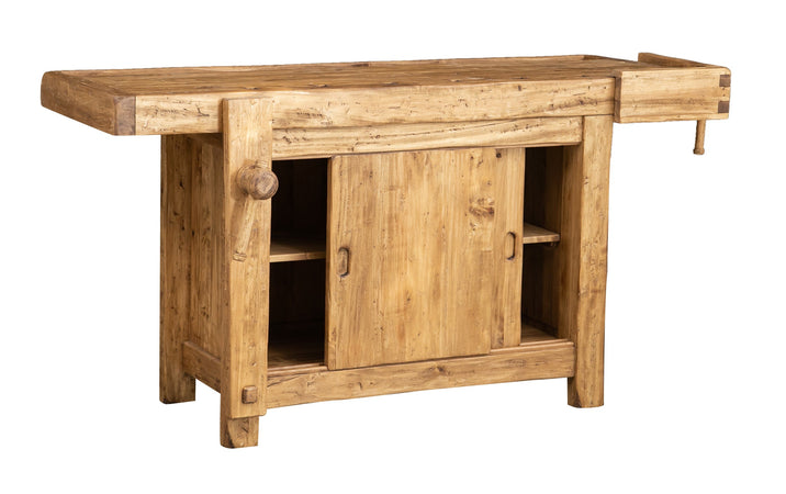 Biscottini Bancone Lavoro Country Legno Massello Tiglio 184x74x92 Naturale Biscottini