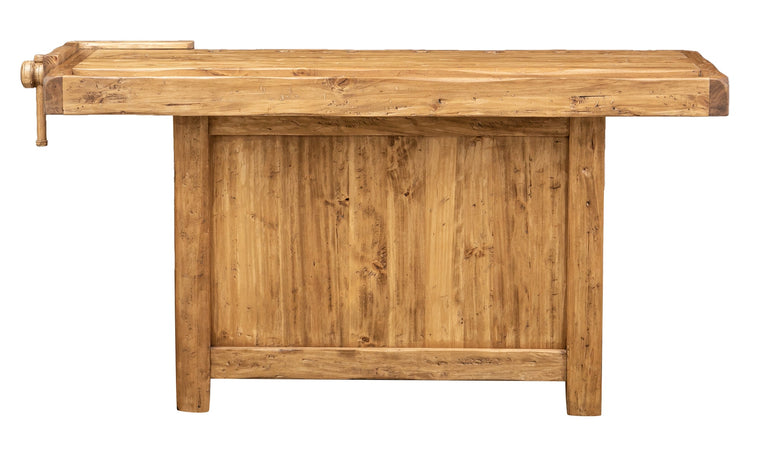 Biscottini Bancone Lavoro Country Legno Massello Tiglio 184x74x92 Naturale Biscottini