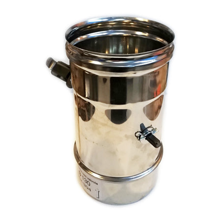 Manicotto MF inox AIR AISI 304 da 180mm con valvola manuale e chiusura quasi totale