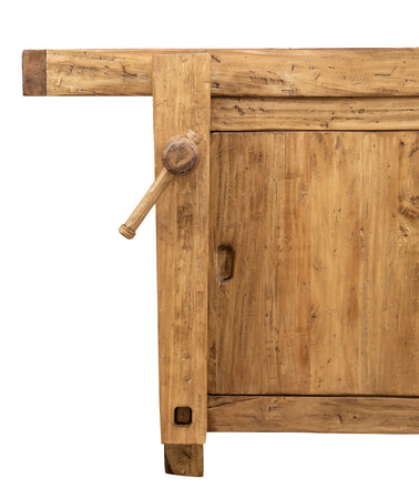 Biscottini Bancone Lavoro Country Legno Massello Tiglio 184x74x92 Naturale Biscottini