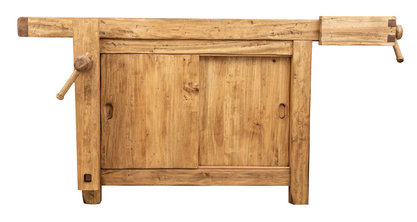 Biscottini Bancone Lavoro Country Legno Massello Tiglio 184x74x92 Naturale Biscottini