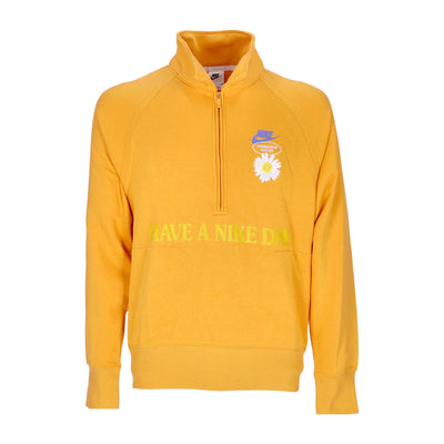 Nike Felpa Leggera Collo Alto Uomo Sportswear Long-sleeve Mid Layer Top Kumquat/medium Blue da uomo