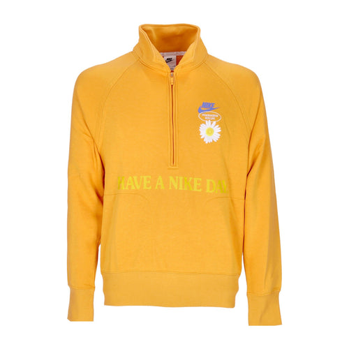 Nike Felpa Leggera Collo Alto Uomo Sportswear Long-sleeve Mid Layer Top Kumquat/medium Blue da uomo