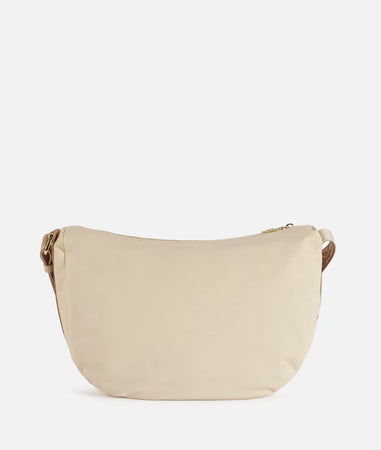 1^ Classe Borsa donna Nylon Eco Vibe tracolla a mezzaluna grande Avorio