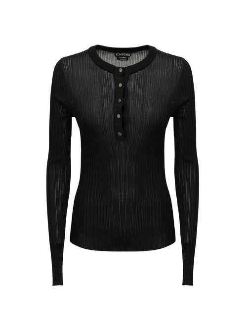 Tom Ford Top Polo Donna Trasparente - Nero da donna