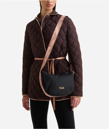 1^ Classe Borsa donna Stormy Nylon tracolla a mezzaluna piccola nera GZ67/9762 0001