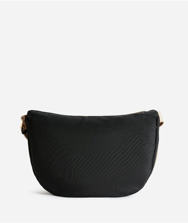 1^ Classe Borsa donna Stormy Nylon tracolla a mezzaluna grande Nera