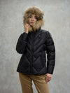 Blauer giubbino donna a linee geometriche Alicia 25WBLDC03097-006047 999EI