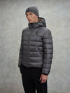 Blauer Acton piumino uomo con cappuccio trapuntato grigio