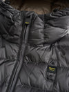 Blauer Acton piumino uomo con cappuccio trapuntato grigio