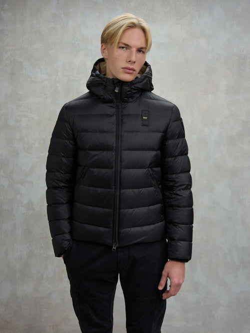 Blauer giubbino uomo piumino con cappuccio Acton 25WBLUC03086-006047 999EI