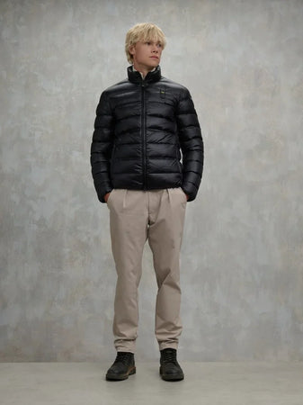 Blauer giubbino uomo Belmont piumino lucido nero con collo coreana