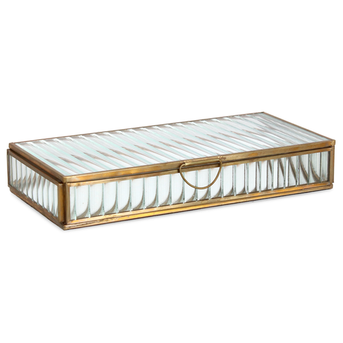 Portagioie tehri trasparente con bordi in oro realizzato con prodotto in  vetro e ottone con varie misure .