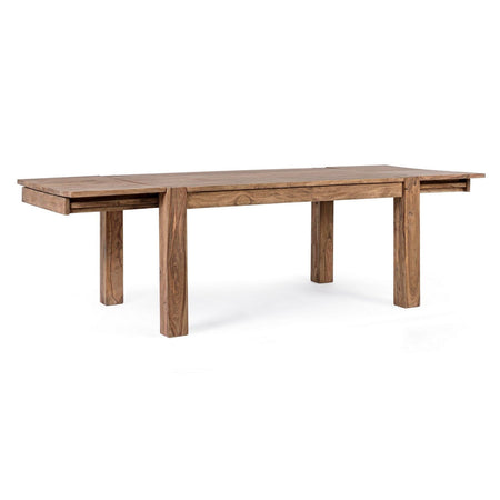 Tavolo Salford allungabile rettangolare, con gambe, piano in legno sheesham, stile design