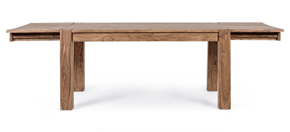 Tavolo Salford allungabile rettangolare, con gambe, piano in legno sheesham, stile design
