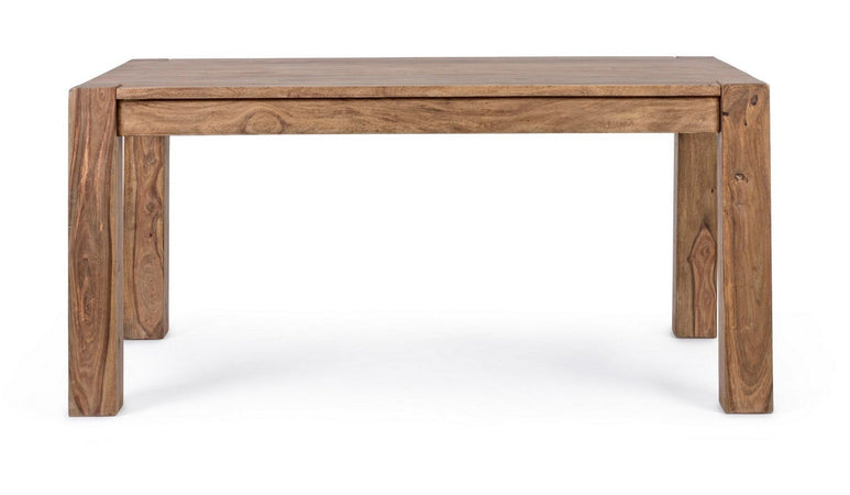 Tavolo Salford allungabile rettangolare, con gambe, piano in legno sheesham, stile design