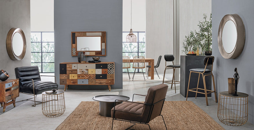 Tavolo Salford allungabile rettangolare, con gambe, piano in legno sheesham, stile design