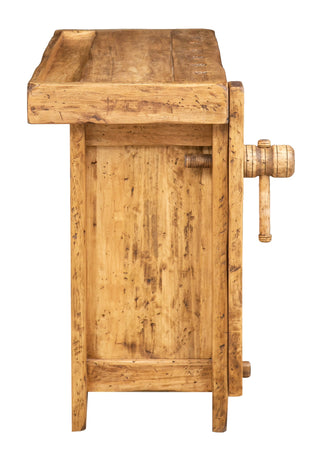 Biscottini Banco da lavoro Country legno massello di tiglio finitura naturale Made in Italy